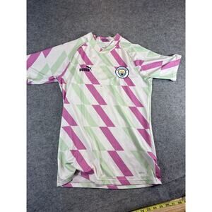 2022/23 Manchester City Pre Match Soccer Jersey Mens Small Pink Green Puma